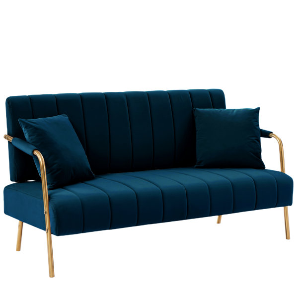 Mercer41 Kynnadi Twin 62'' Upholstered Tufted Back Futon And Mattress